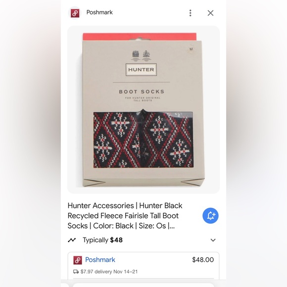 NEW $60 Hunter FAIRISLE FOR HUNTER ORIGINAL
TALL BOOTS size M - Picture 11 of 12